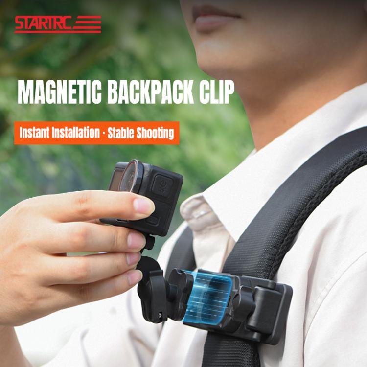 STARTRC Magnetic Backpack Clip Mount for DJI Osmo 360 / GoPro Action Cameras, Magnetic Backpack Clip - Image 3