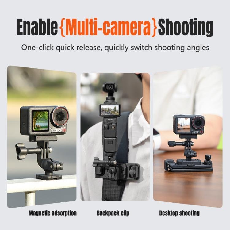 STARTRC Magnetic Backpack Clip Mount for DJI Osmo 360 / GoPro Action Cameras, Magnetic Backpack Clip - Image 4