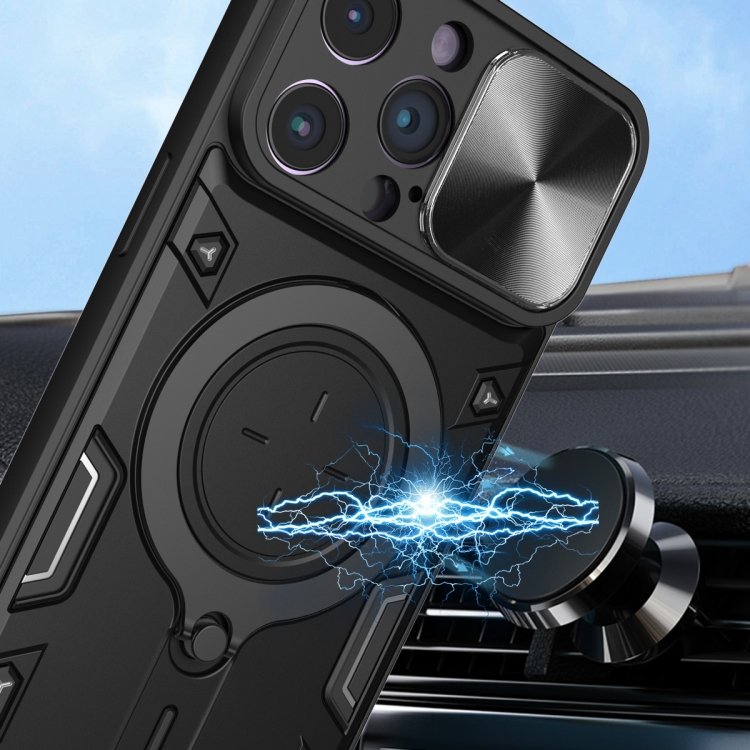 CD Texture Sliding Camshield Magnetic Holder Phone Case, For iPhone 14 Pro Max, For iPhone 13 Pro Max, For iPhone 13 Pro, For iPhone 13, For iPhone 12, For iPhone 12 Pro Max, For iPhone 12 Pro, For iPhone 11 Pro Max - Image 4