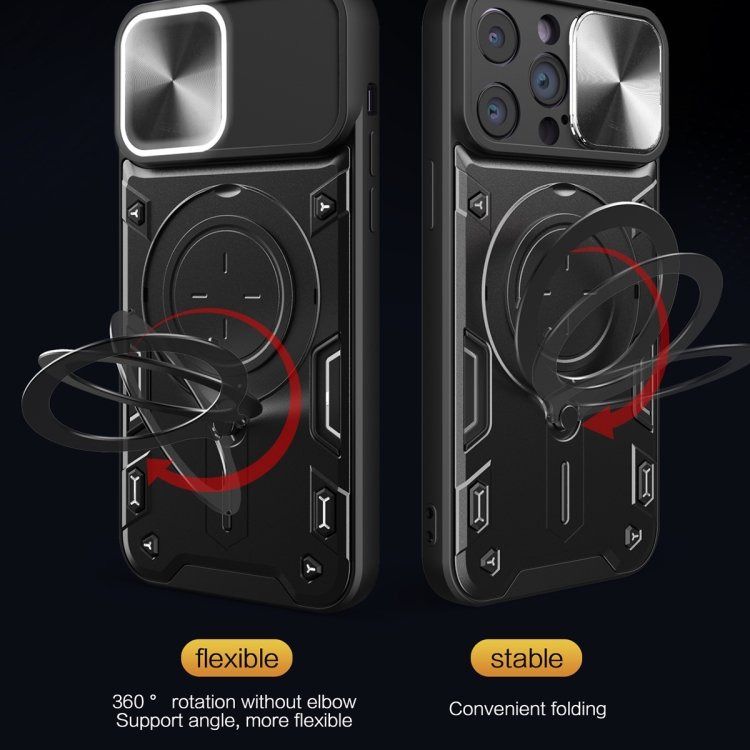 CD Texture Sliding Camshield Magnetic Holder Phone Case, For iPhone 14 Pro Max, For iPhone 13 Pro Max, For iPhone 13 Pro, For iPhone 13, For iPhone 12, For iPhone 12 Pro Max, For iPhone 12 Pro, For iPhone 11 Pro Max - Image 5