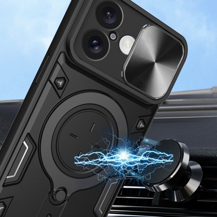 CD Texture Sliding Camshield Magnetic Holder Phone Case, For iPhone 16, For iPhone 15 Pro Max, For iPhone 15 Pro, For iPhone 15 Plus, For iPhone 15, For iPhone 14 Plus, For iPhone 14, For iPhone 14 Pro - Image 4