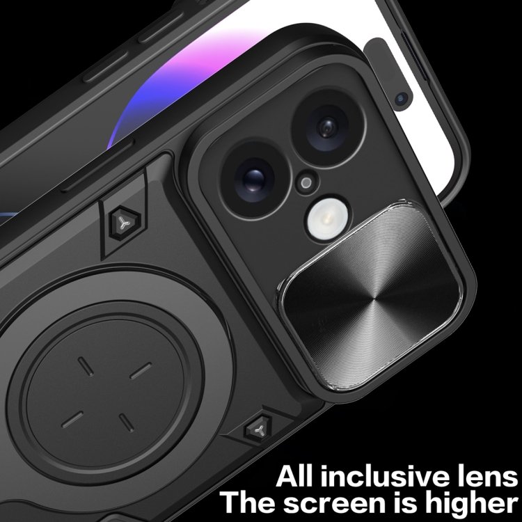 CD Texture Sliding Camshield Magnetic Holder Phone Case, For iPhone 16, For iPhone 15 Pro Max, For iPhone 15 Pro, For iPhone 15 Plus, For iPhone 15, For iPhone 14 Plus, For iPhone 14, For iPhone 14 Pro - Image 6