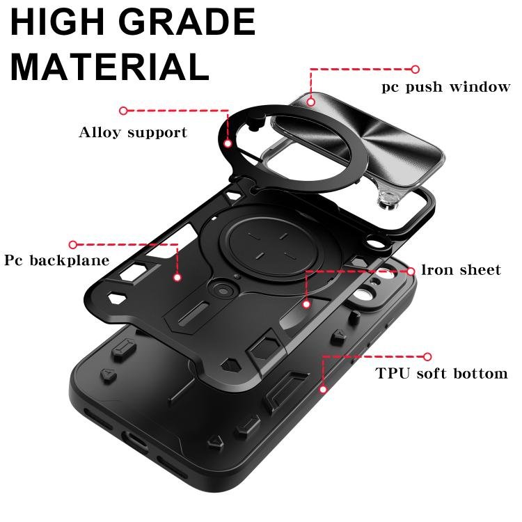CD Texture Sliding Camshield Magnetic Holder Phone Case, For iPhone 17 Pro Max, For iPhone 17 Pro, For iPhone 17, For iPhone Air, For iPhone 16e, For iPhone 16 Pro Max, For iPhone 16 Pro, For iPhone 16 Plus - Image 3
