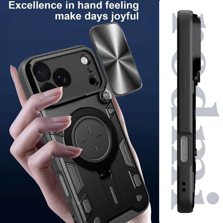 CD Texture Sliding Camshield Magnetic Holder Phone Case, For iPhone 17 Pro Max, For iPhone 17 Pro, For iPhone 17, For iPhone Air, For iPhone 16e, For iPhone 16 Pro Max, For iPhone 16 Pro, For iPhone 16 Plus - Image 6