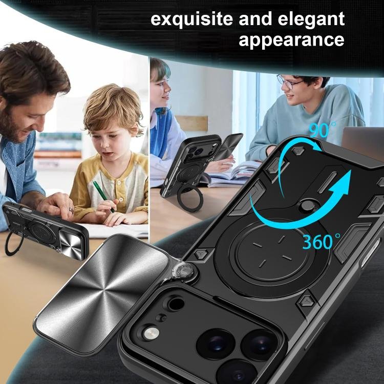 CD Texture Sliding Camshield Magnetic Holder Phone Case, For iPhone 17 Pro Max, For iPhone 17 Pro, For iPhone 17, For iPhone Air, For iPhone 16e, For iPhone 16 Pro Max, For iPhone 16 Pro, For iPhone 16 Plus - Image 9