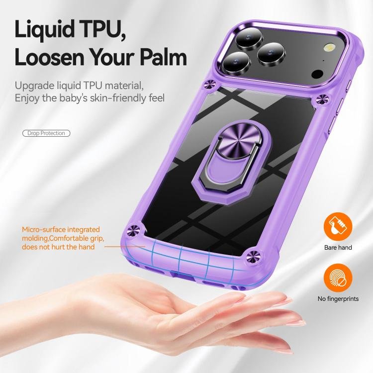 TPU + PC Lens Protection Phone Case with Ring Holder, For iPhone 17 Pro Max, For iPhone 17, For iPhone Air, For iPhone 16e, For iPhone 16 Pro Max, For iPhone 16 Pro, For iPhone 16 Plus, For iPhone 16 - Image 2