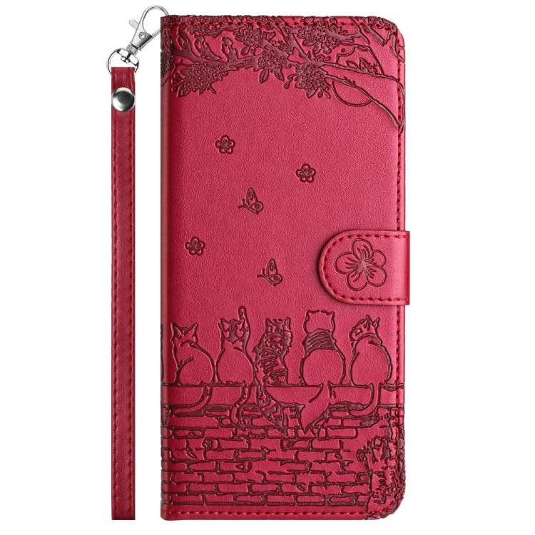 Cat Embossing Pattern Leather Phone Case with Lanyard, For iPhone 17 Pro Max, For iPhone 17 Pro, For iPhone 17, For iPhone Air, iPhone 16e, For iPhone 16 Pro Max, For iPhone 16 Pro, For iPhone 16 Plus, For iPhone 16 - Image 2