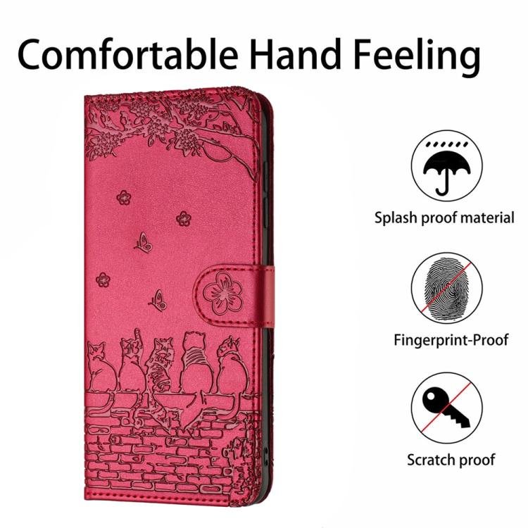 Cat Embossing Pattern Leather Phone Case with Lanyard, For iPhone 17 Pro Max, For iPhone 17 Pro, For iPhone 17, For iPhone Air, iPhone 16e, For iPhone 16 Pro Max, For iPhone 16 Pro, For iPhone 16 Plus, For iPhone 16 - Image 6