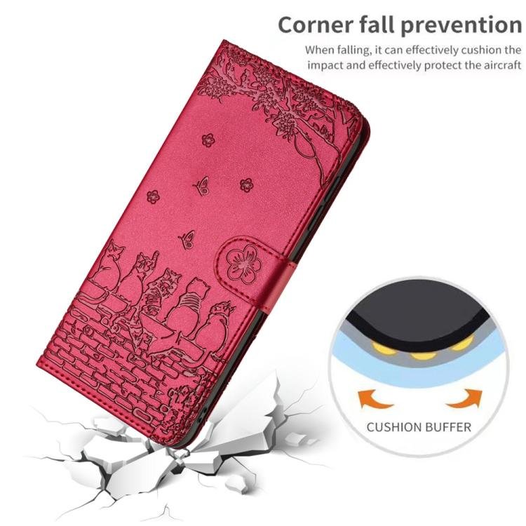 Cat Embossing Pattern Leather Phone Case with Lanyard, For iPhone 17 Pro Max, For iPhone 17 Pro, For iPhone 17, For iPhone Air, iPhone 16e, For iPhone 16 Pro Max, For iPhone 16 Pro, For iPhone 16 Plus, For iPhone 16 - Image 7