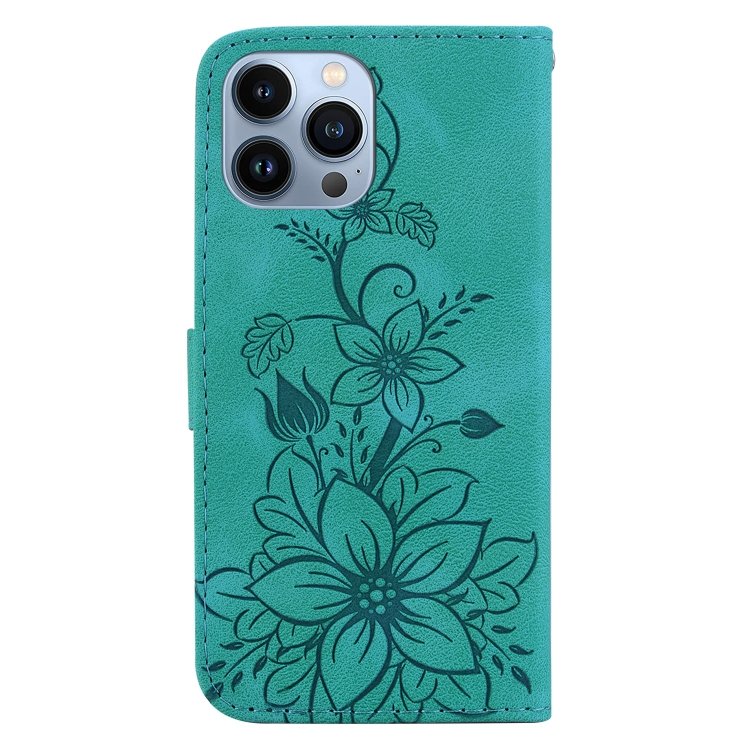 Lily Embossed Leather Phone Case, For iPhone 14 Pro Max, For iPhone SE 2022 / SE 2020 / 8, For iPhone 13 Pro Max, For iPhone 13 Pro, For iPhone 13, For iPhone 13 mini, For iPhone 12 / 12 Pro, For iPhone 12 Pro Max - Image 3