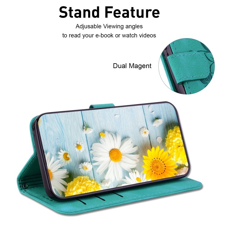Lily Embossed Leather Phone Case, For iPhone 16, For iPhone 15 Pro Max, For iPhone 15 Pro, For iPhone 15 Plus, For iPhone 15, For iPhone 14 Plus, For iPhone 14, For iPhone 14 Pro - Image 5