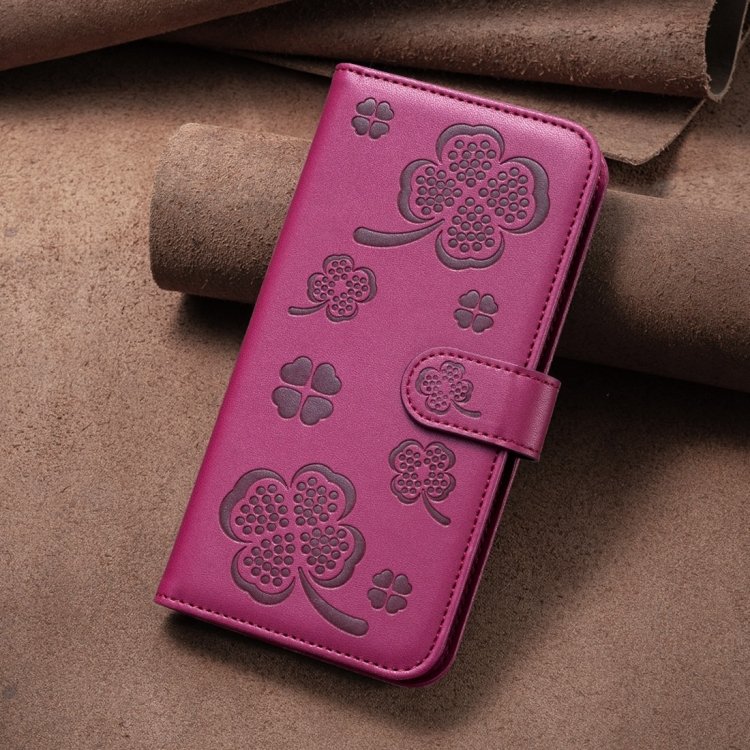 Four-leaf Embossed Leather Phone Case, For iPhone 7 / 8 / SE 2022, For iPhone 13 Pro Max, For iPhone 13 Pro, For iPhone 13, For iPhone 12 / 12 Pro, For iPhone 12 Pro Max, For iPhone 11 Pro Max, For iPhone 11 - Image 7