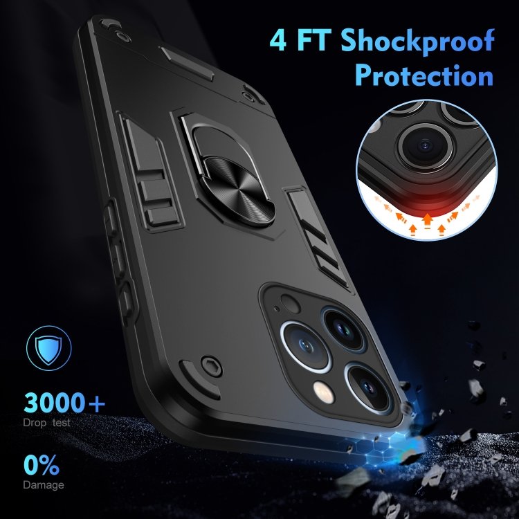 Shockproof Metal Ring Holder Phone Case, For iPhone 13 Pro, For iPhone 13, For iPhone 12, For iPhone 12 Pro Max, For iPhone 12 Pro, For iPhone 11 Pro Max, For iPhone 11, For iPhone 11 Pro, For iPhone XS / X, For iPhone XR, For iPhone XS Max... - Image 4