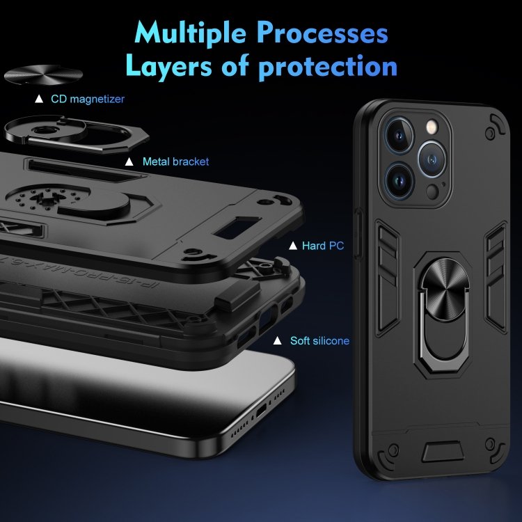 Shockproof Metal Ring Holder Phone Case, For iPhone 13 Pro, For iPhone 13, For iPhone 12, For iPhone 12 Pro Max, For iPhone 12 Pro, For iPhone 11 Pro Max, For iPhone 11, For iPhone 11 Pro, For iPhone XS / X, For iPhone XR, For iPhone XS Max... - Image 7