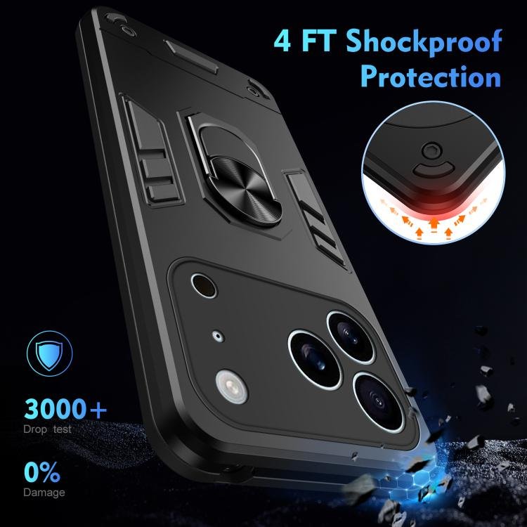 Shockproof Metal Ring Holder Phone Case, For iPhone 17 Pro Max, For iPhone 17 Pro, For iPhone 17, For iPhone Air, For iPhone 16 Pro Max, For iPhone 16 Pro, For iPhone 15 Pro Max, For iPhone 15 Pro, For iPhone 15 Plus, For iPhone 15, For iPhone 14 Plus... - Image 4