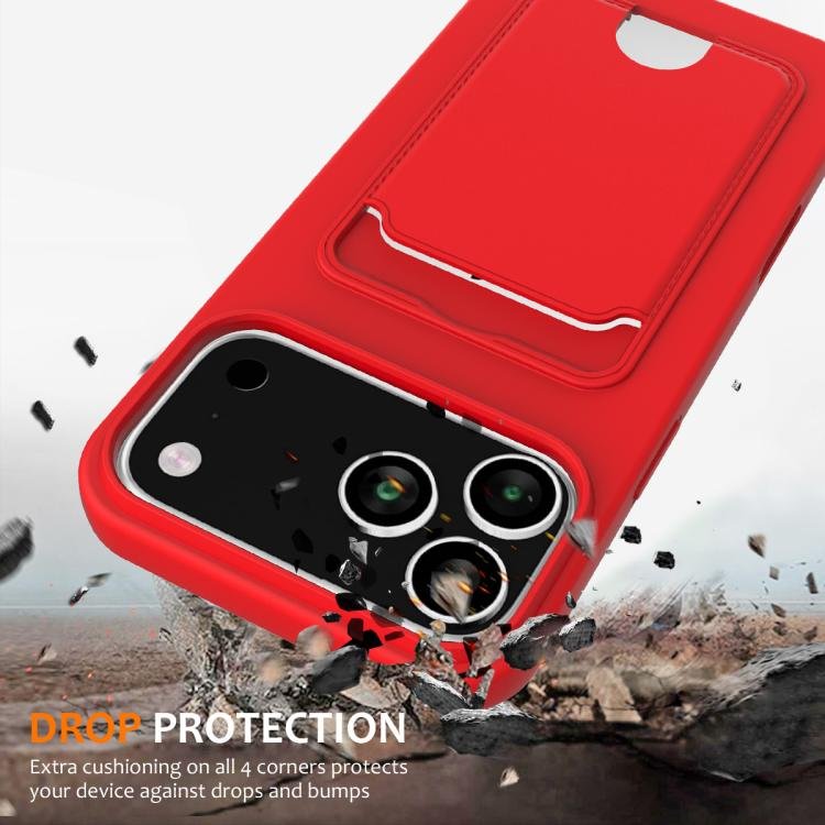 Integrated Card Bag Solid Color Liquid Silicone Phone Case with Lanyard, For iPhone 17 Pro Max, For iPhone 17 Pro, For iPhone 17, For iPhone Air, For iPhone 16e, For iPhone 16 Pro Max, For iPhone 16 Pro, For iPhone 16 Plus, For iPhone 16... - Image 2