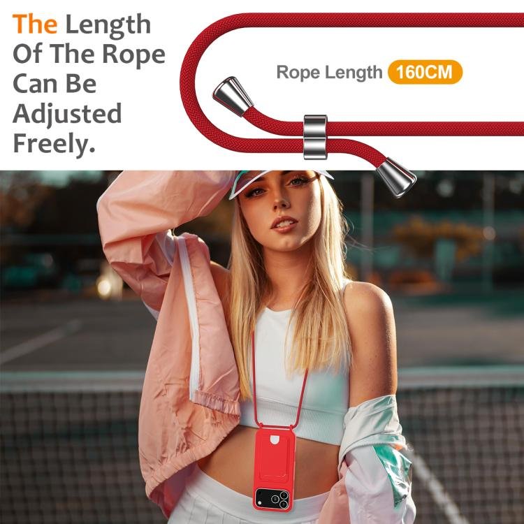 Integrated Card Bag Solid Color Liquid Silicone Phone Case with Lanyard, For iPhone 17 Pro Max, For iPhone 17 Pro, For iPhone 17, For iPhone Air, For iPhone 16e, For iPhone 16 Pro Max, For iPhone 16 Pro, For iPhone 16 Plus, For iPhone 16... - Image 7