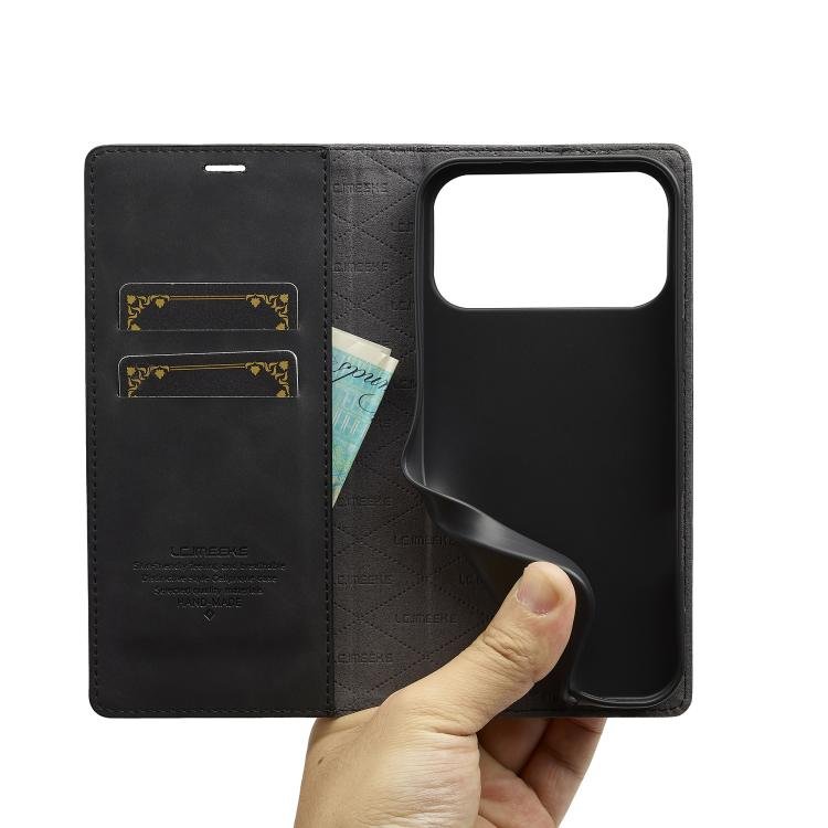 LC.IMEEKE Strong Magnetism Microfiber Leather Phone Case, For iPhone 17 Pro Max, For iPhone 17 Pro, For iPhone 17, For iPhone Air, iPhone 16e, For iPhone 16 Pro Max, For iPhone 16 Pro, For iPhone 16 Plus, For iPhone 16 - Image 4