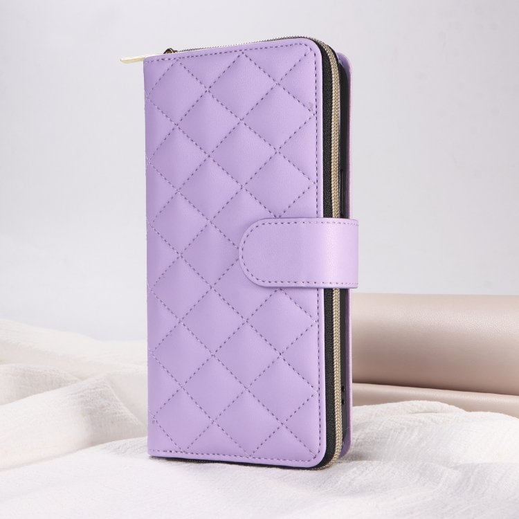 Crossbody Rhombic Zipper Tower Buckle Leather Phone Case with Lanyard, For iPhone 15 Pro Max, For iPhone 15 Pro, For iPhone 15 Plus / 14 Plus, For iPhone 15, For iPhone 14 / 13, For iPhone 14 Pro, For iPhone 14 Pro Max, For iPhone SE 2022 / 2020 / 8 / ... - Image 2