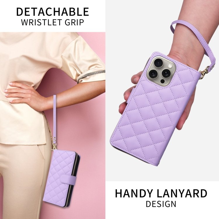 Crossbody Rhombic Zipper Tower Buckle Leather Phone Case with Lanyard, For iPhone 13 Pro, For iPhone 13 mini, For iPhone 12 / 12 Pro, For iPhone 12 Pro Max, For iPhone 12 mini, For iPhone 11 Pro Max, For iPhone 11, For iPhone 11 Pro, For iPhone X / XS - Image 5