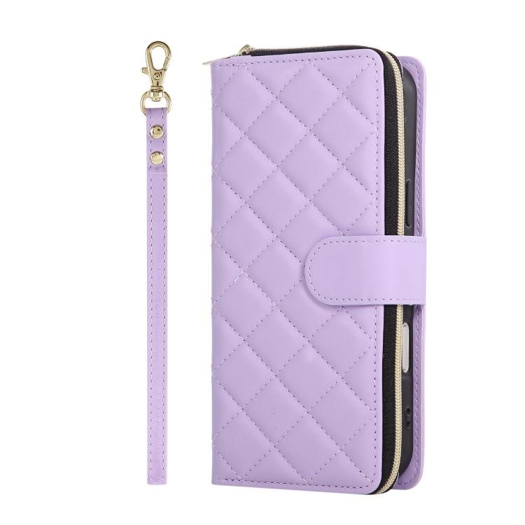Crossbody Rhombic Zipper Tower Buckle Leather Phone Case with Lanyard, For iPhone 17 Pro Max, For iPhone 17 Pro, For iPhone 17, For iPhone Air, For iPhone 16e, For iPhone 16 Pro Max, For iPhone 16 Pro, For iPhone 16 Plus, For iPhone 16 - Image 2