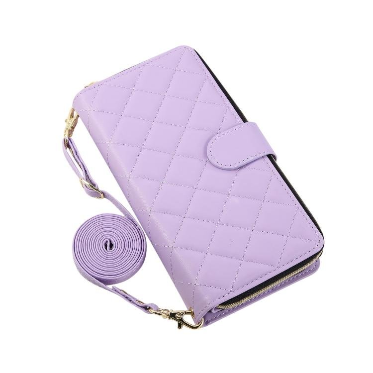 Crossbody Rhombic Zipper Tower Buckle Leather Phone Case with Lanyard, For iPhone 17 Pro Max, For iPhone 17 Pro, For iPhone 17, For iPhone Air, For iPhone 16e, For iPhone 16 Pro Max, For iPhone 16 Pro, For iPhone 16 Plus, For iPhone 16 - Image 7