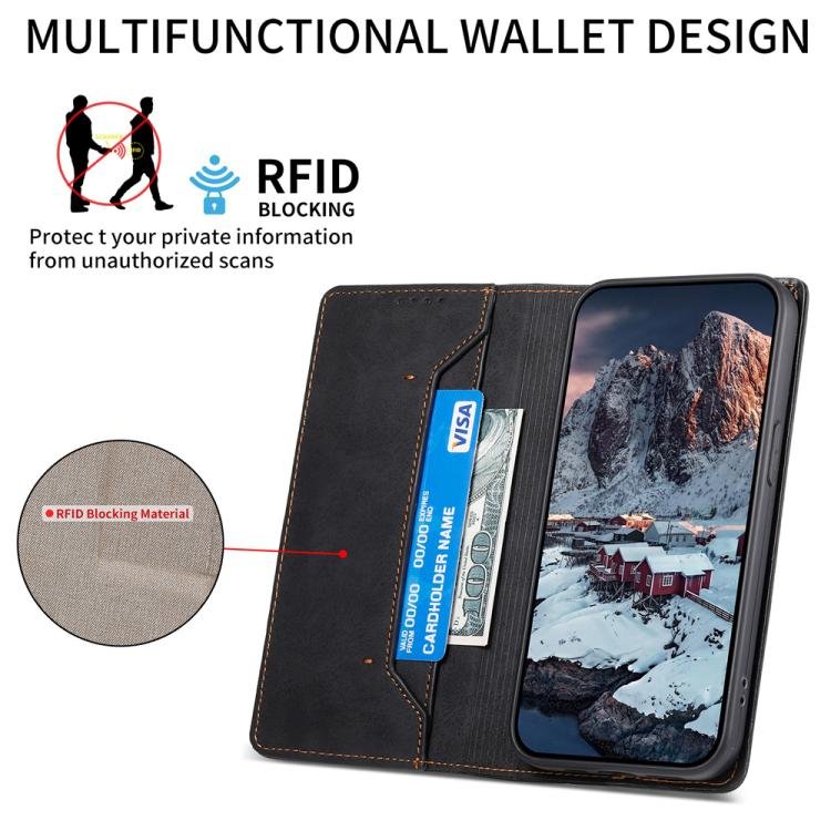 Business Solid Color Magnetic RFID Leather Phone Case, For iPhone 17 Pro Max, For iPhone 17 Pro, For iPhone 17, For iPhone Air, iPhone 16e, For iPhone 16 Pro Max, For iPhone 16 Pro, For iPhone 16 Plus, For iPhone 16 - Image 3