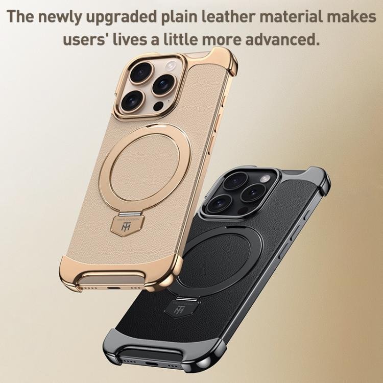Borderless MagSafe Ring Holder Plain Leather Phone Case, For iPhone 17 Pro Max, For iPhone 17 Pro, For iPhone 17, For iPhone Air, For iPhone 16 Pro Max, For iPhone 16 Pro, For iPhone 16, For iPhone 15 Pro Max, For iPhone 15 Pro, For iPhone 15... - Image 2