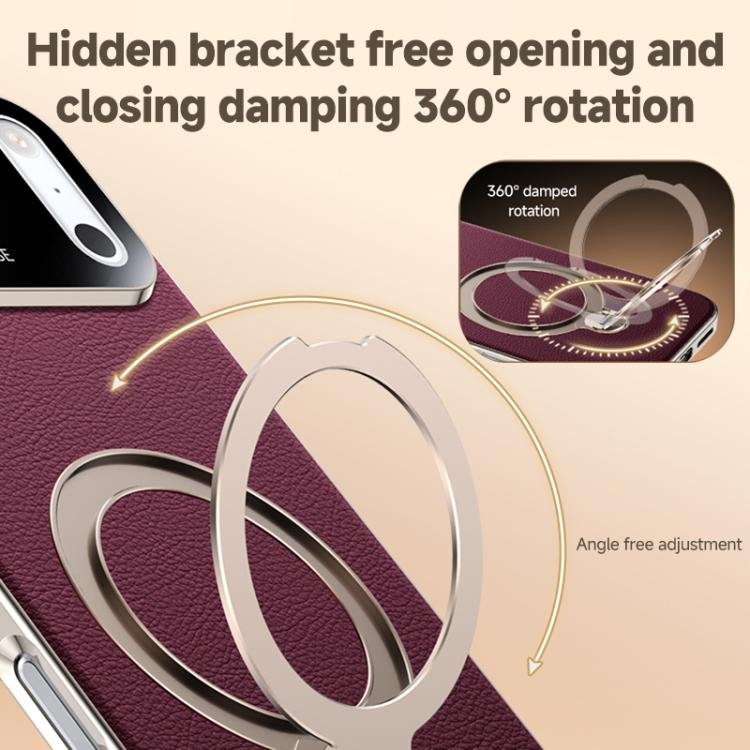 Skin Feel Leather Texture Cooling MagSafe Phone Case with 360 Degrees Rotating Holder, For iPhone 17 Pro Max, For iPhone 17 Pro, For iPhone 17, For iPhone 16 Pro Max, For iPhone 16 Pro, For iPhone 16, For iPhone 15 Pro Max, For iPhone 15 Pro... - Image 5