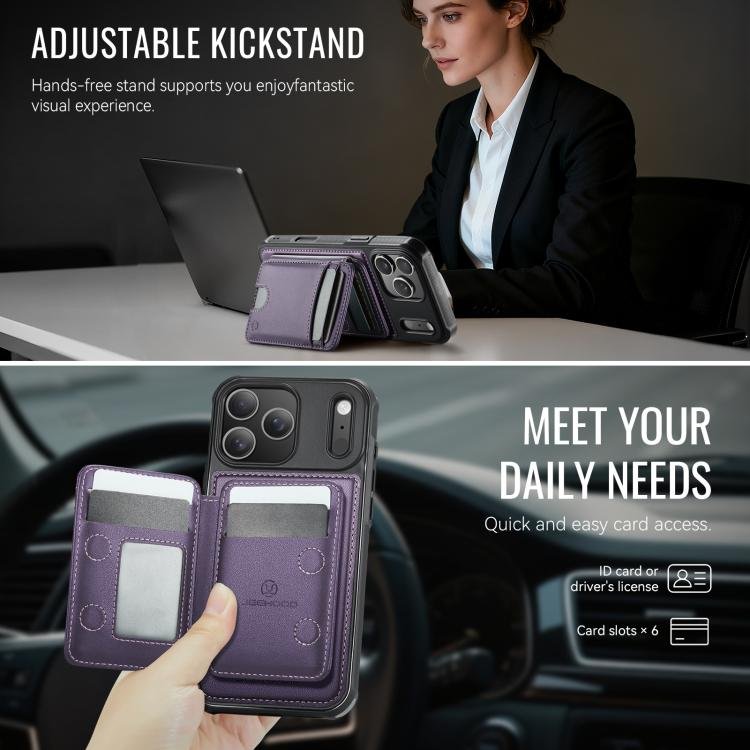 JEEHOOD J10 Flip Card Bag MagSafe Split RFID Leather Phone Case, For iPhone 17 Pro Max, For iPhone 17 Pro, For iPhone 17, For iPhone Air, For iPhone 16e, For iPhone 16 Pro Max, For iPhone 16 Pro, For iPhone 16 Plus, For iPhone 16 - Image 6