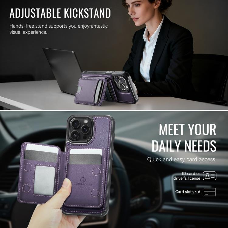 JEEHOOD J10 Flip Card Bag MagSafe Split RFID Leather Phone Case, For iPhone 15 Pro Max, For iPhone 15 Pro, For iPhone 15 Plus, For iPhone 15, For iPhone 14 Plus, For iPhone 14, For iPhone 14 Pro, For iPhone 14 Pro Max, For iPhone 13 Pro Max - Image 6