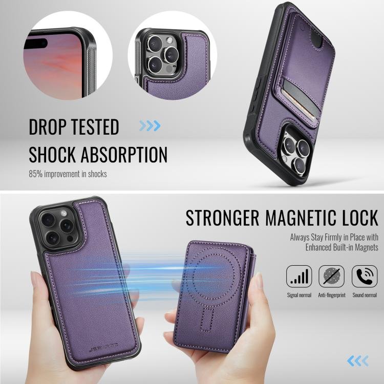 JEEHOOD J10 Flip Card Bag MagSafe Split RFID Leather Phone Case, For iPhone 13 Pro, For iPhone 13, For iPhone 12, For iPhone 12 Pro Max, For iPhone 12 Pro, For iPhone 11 Pro Max, For iPhone 11, For iPhone 11 Pro - Image 2