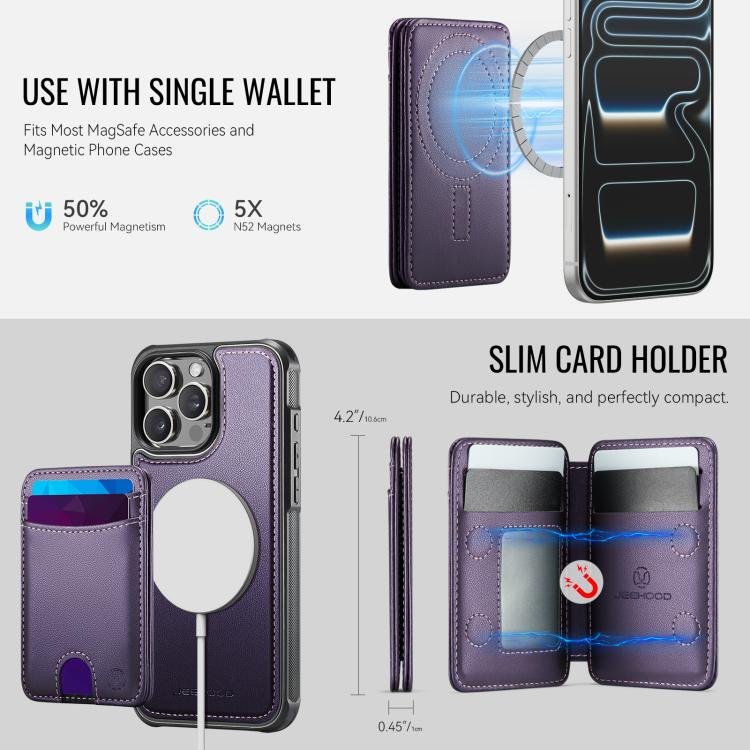 JEEHOOD J10 Flip Card Bag MagSafe Split RFID Leather Phone Case, For iPhone 13 Pro, For iPhone 13, For iPhone 12, For iPhone 12 Pro Max, For iPhone 12 Pro, For iPhone 11 Pro Max, For iPhone 11, For iPhone 11 Pro - Image 4
