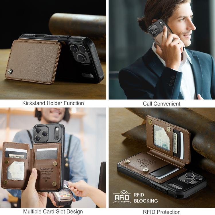 CaseMe C22 Card Slots Holder RFID Anti-theft Phone Case, For iPhone 17 Pro Max, For iPhone 17 Pro, For iPhone 17, For iPhone Air, For iPhone 16e, For iPhone 16 Pro Max, For iPhone 16 Pro, For iPhone 16 Plus, For iPhone 16 - Image 9