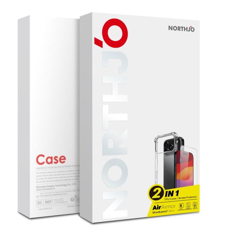 NORTHJO 2 in 1 TPU Airbag Shockproof Phone Case with Screen Film, For iPhone 17 Pro Max, For iPhone 17 Pro, For iPhone 17, For iPhone Air, For iPhone 16e, For iPhone 16 Pro Max, For iPhone 16 Pro, For iPhone 16 Plus, For iPhone 16, For iPhone 15 Pro Ma... - Image 4