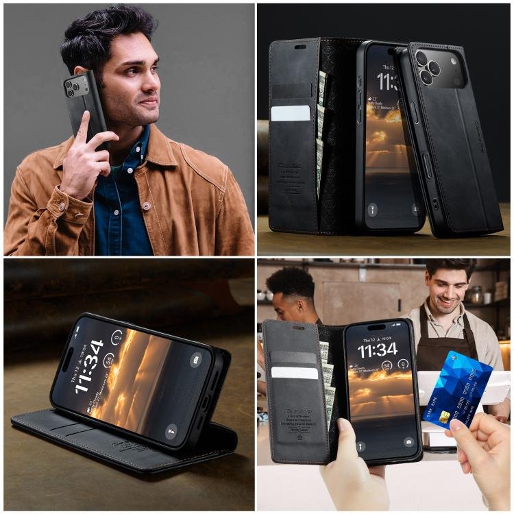 CaseMe 033 Calf Leather Lining Microfibre RFID Blocking Phone Case, For iPhone 17 Pro Max, For iPhone 17 Pro, For iPhone 17, For iPhone Air, For iPhone 16e, For iPhone 16 Pro Max, For iPhone 16 Pro, For iPhone 16 Plus, For iPhone 16 - Image 12