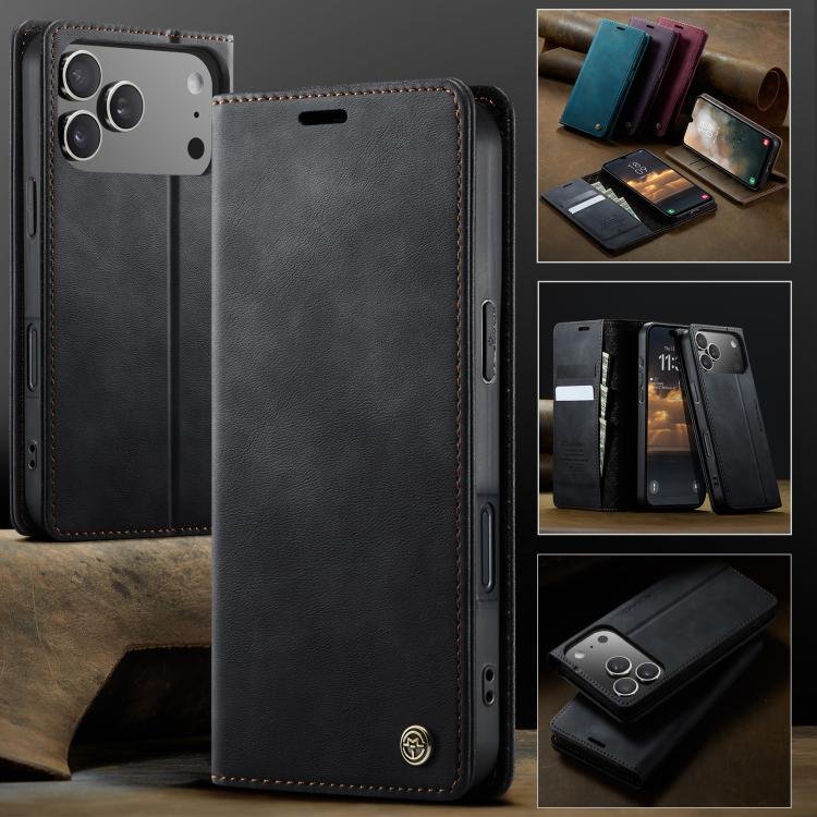 CaseMe 033 Calf Leather Lining Microfibre RFID Blocking Phone Case, For iPhone 17 Pro Max, For iPhone 17 Pro, For iPhone 17, For iPhone Air, For iPhone 16e, For iPhone 16 Pro Max, For iPhone 16 Pro, For iPhone 16 Plus, For iPhone 16 - Image 4