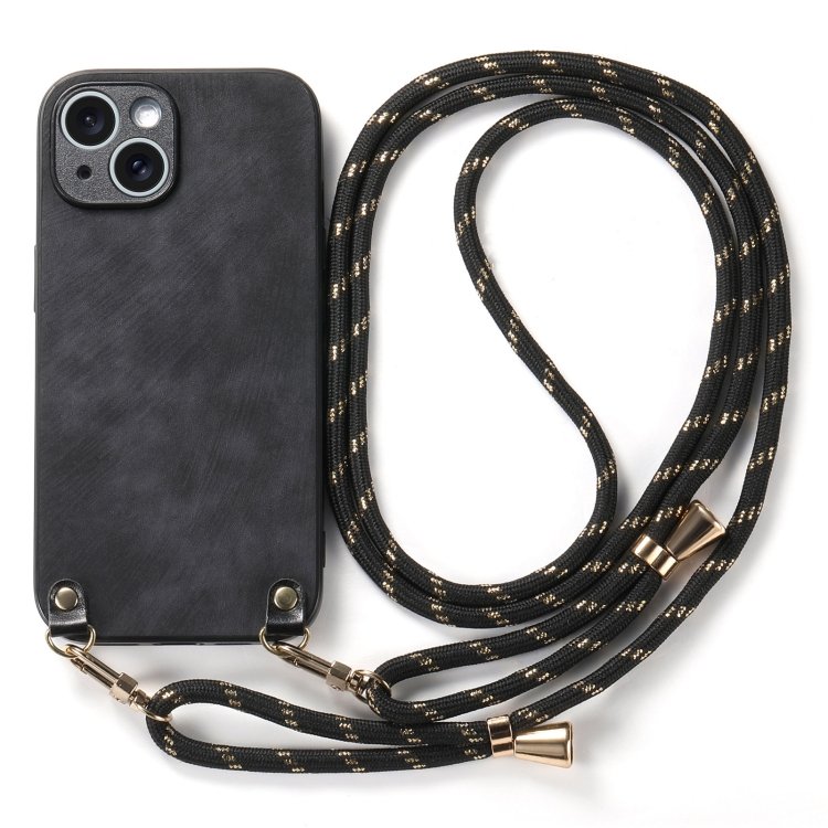 Vintage Leather PC Back Cover Phone Case with Crossbody Strap, For iPhone 12 mini, For iPhone 11 Pro Max, For iPhone 11, For iPhone 11 Pro, For iPhone XR, For iPhone XS Max, For iPhone 7 / 8 / SE 2022 / SE 2020, For iPhone X / XS - Image 2