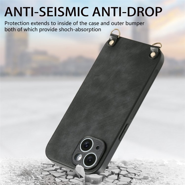 Vintage Leather PC Back Cover Phone Case with Crossbody Strap, For iPhone 12 mini, For iPhone 11 Pro Max, For iPhone 11, For iPhone 11 Pro, For iPhone XR, For iPhone XS Max, For iPhone 7 / 8 / SE 2022 / SE 2020, For iPhone X / XS - Image 4