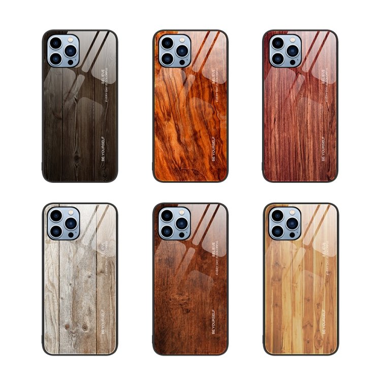 Wood Grain Glass Phone Case, For iPhone 15 Pro Max, For iPhone 15 Pro, For iPhone 15 Plus, For iPhone 15 - Image 2