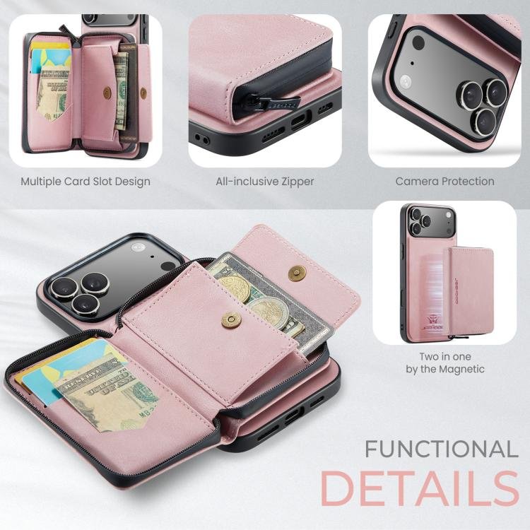 JEEHOOD J02 Magnetic Zipper Horizontal Flip Leather Phone Case, For iPhone 17 Pro Max, For iPhone 17 Pro, For iPhone Air, For iPhone 16e, For iPhone 16 Plus, For iPhone 16 - Image 3