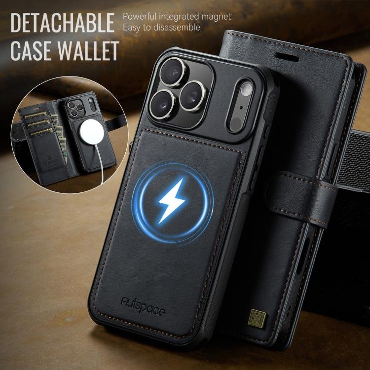 AutSpace A05 2 in 1 Retro Calf Texture MagSafe Magnetic Phone Case, For iPhone 17 Pro Max, For iPhone 17 Pro, For iPhone 17, For iPhone Air, For iPhone 16e, For iPhone 16 Pro Max, For iPhone 16 Pro, For iPhone 16 Plus, For iPhone 16, For iPhone 15 Pro ... - Image 2