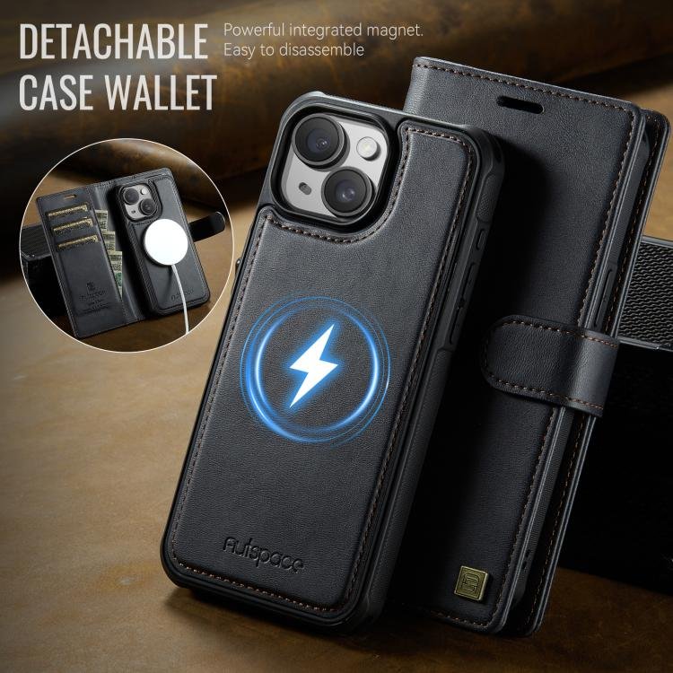 AutSpace A05 2 in 1 Retro Calf Texture MagSafe Magnetic Phone Case, For iPhone 15, For iPhone 14 Plus, For iPhone 14 / 13, For iPhone 14 Pro, For iPhone 14 Pro Max, For iPhone 13 Pro Max, For iPhone 13 Pro, For iPhone 12 / 12 Pro, For iPhone 12 Pro Max - Image 2