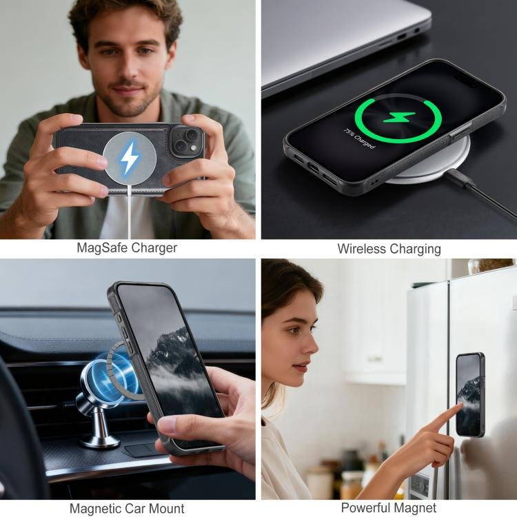 AutSpace A05 2 in 1 Retro Calf Texture MagSafe Magnetic Phone Case, For iPhone 15, For iPhone 14 Plus, For iPhone 14 / 13, For iPhone 14 Pro, For iPhone 14 Pro Max, For iPhone 13 Pro Max, For iPhone 13 Pro, For iPhone 12 / 12 Pro, For iPhone 12 Pro Max - Image 7