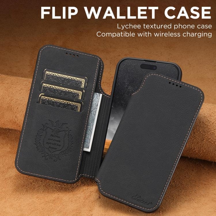 Suteni J06 Retro Matte Litchi Texture Leather MagSafe Phone Case, For iPhone 17 Pro Max, For iPhone 17 Pro, For iPhone 17, For iPhone Air, For iPhone 16 Pro Max, For iPhone 16 Pro, For iPhone 16 Plus, For iPhone 16, For iPhone 15 Pro Max... - Image 2