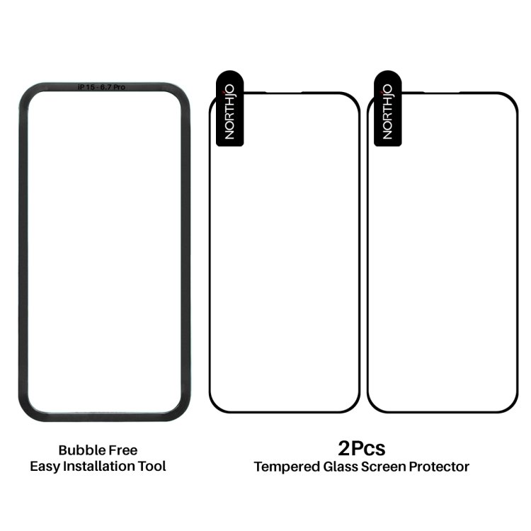 NORTHJO 2pcs A++ Tempered Glass Film with Installation Frame, For iPhone 16 Pro Max, For iPhone 16 Pro, For iPhone 16 Plus, For iPhone 16, For iPhone 15 Pro Max, For iPhone 15 Pro, For iPhone 15 Plus, For iPhone 15, For iPhone 14 Plus, For iPhone 14... - Image 7