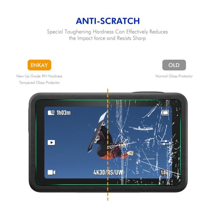 2 Set ENKAY Hat-Prince 0.2mm 9H Tempered Glass Screen Protector Watch Film, For DJI Osmo Action 6, For DJI Osmo 360, For DJI Osmo Action 5 Pro, For DJI Osmo Pocket 3, For DJI Osmo Action 4 / 3 - Image 4