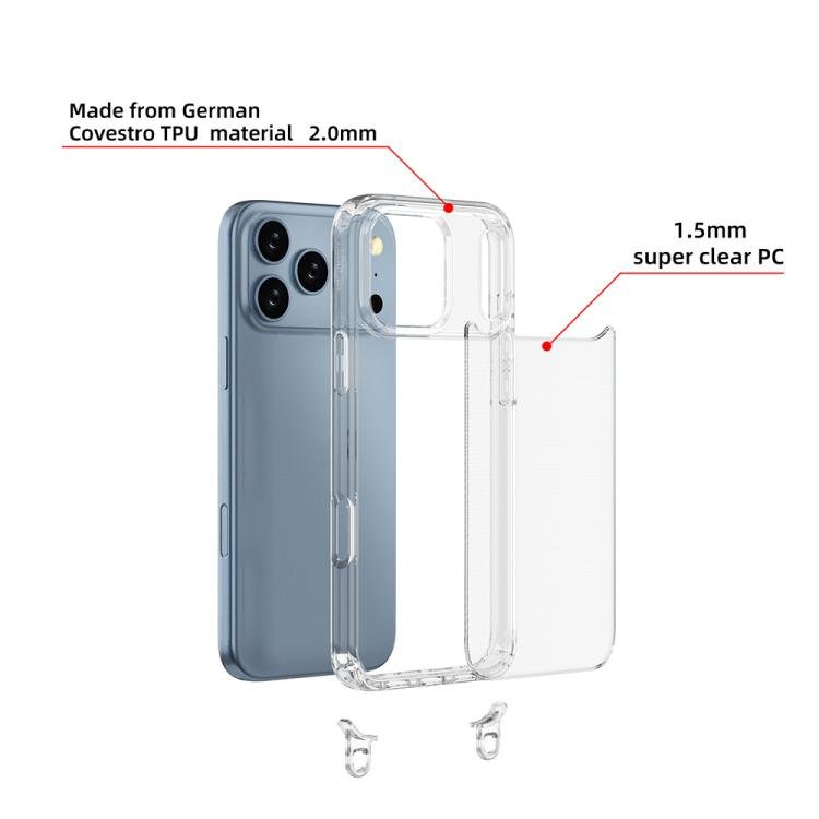 Kalebol Minimalist High Transparency Multi Color Lanyard Hole Phone Case, For iPhone 17 Pro Max, For iPhone 17 Pro, For iPhone 17, For iPhone Air, For iPhone 16e, For iPhone 16 Pro Max, For iPhone 16 Pro, For iPhone 16 Plus, For iPhone 16... - Image 5