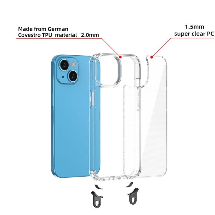 Kalebol Minimalist High Transparency Multi Color Lanyard Hole Phone Case, For iPhone 15, For iPhone 14 Plus, For iPhone 14, For iPhone 14 Pro, For iPhone 14 Pro Max, For iPhone 13 Pro Max, For iPhone 13 Pro, For iPhone 13 - Image 4