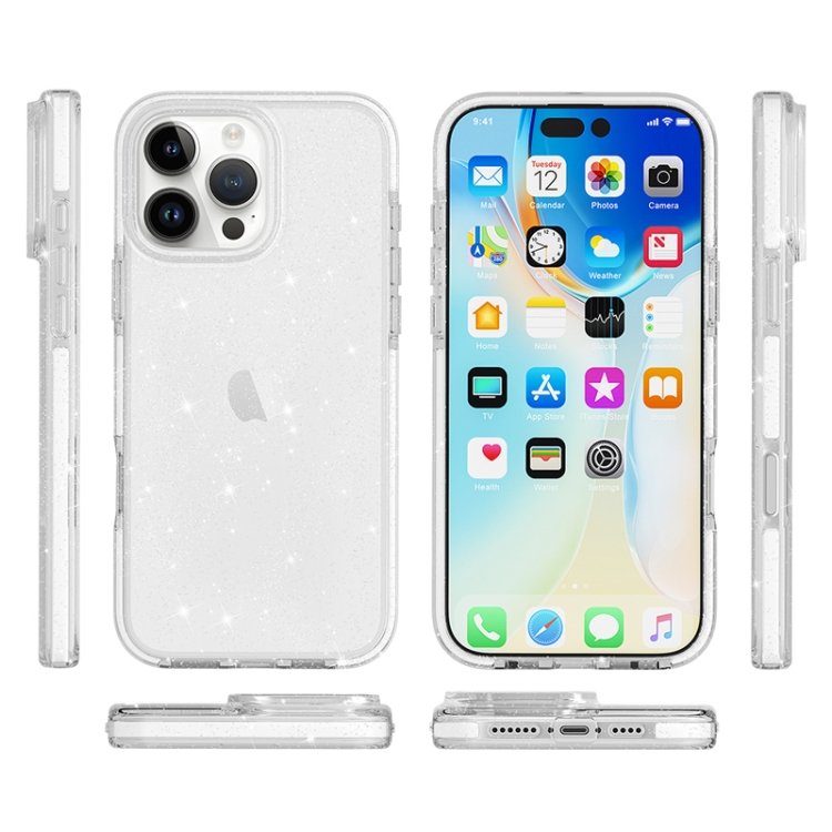 Dual Color Clear Glitter TPU + TPE Full Coverage Phone Case, For iPhone 17 Pro Max, For iPhone 17 Pro, For iPhone 17, For iPhone Air, For iPhone 16 Pro Max, For iPhone 16 Pro, For iPhone 16 Plus, For iPhone 16, For iPhone 15 Pro Max, For iPhone 15 Pro... - Image 4